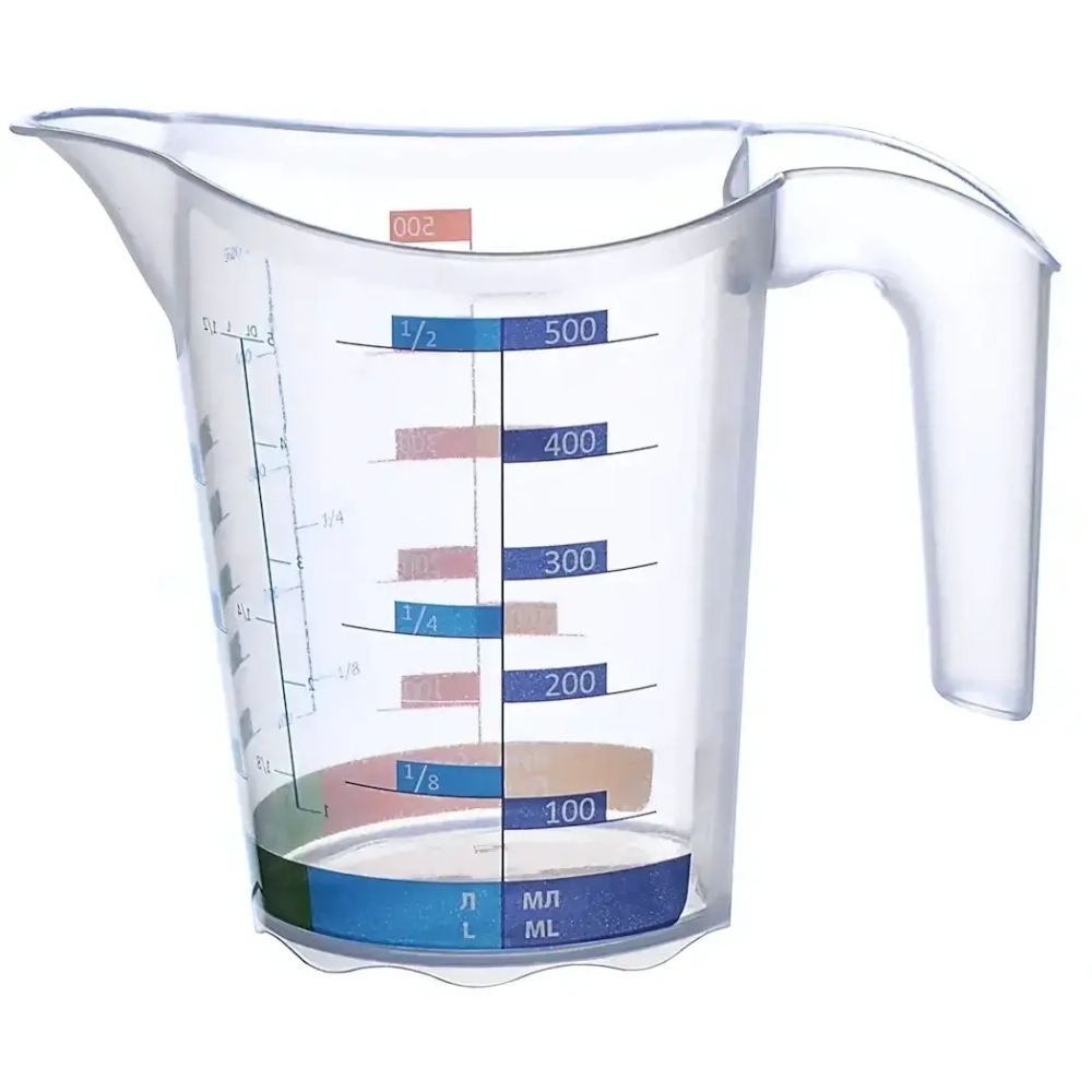 Кружка мерная «Домино» 0,5 л. (прозрачный) (Эльфпласт)