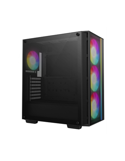 Deepcool MATREXX 55 MESH V4 без БП, боковое окно (закаленное стекло), 3xARGB LED 140мм вентилятора спереди, 1xARGB LED 120мм вентилятор сзади, черный, ATX