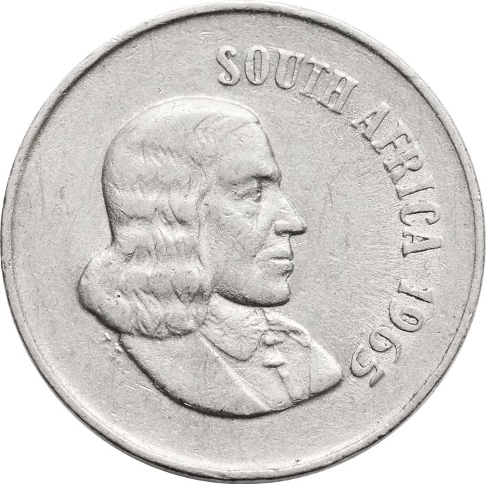 10 центов 1965 ЮАР (Надпись на английском языке - "SOUTH AFRICA")