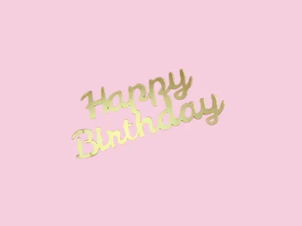 Топпер боковой "Happy Birthday 8", цвет золото