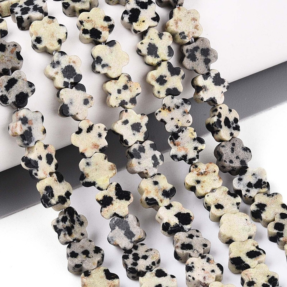 Бусины из далматиновой яшмы Цветок 6мм (10шт)