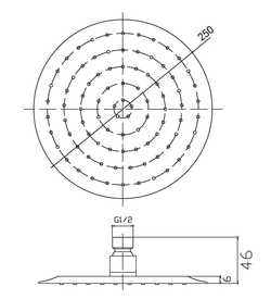 Верхний душ LAPARET круглый 250мм N289435002LPT