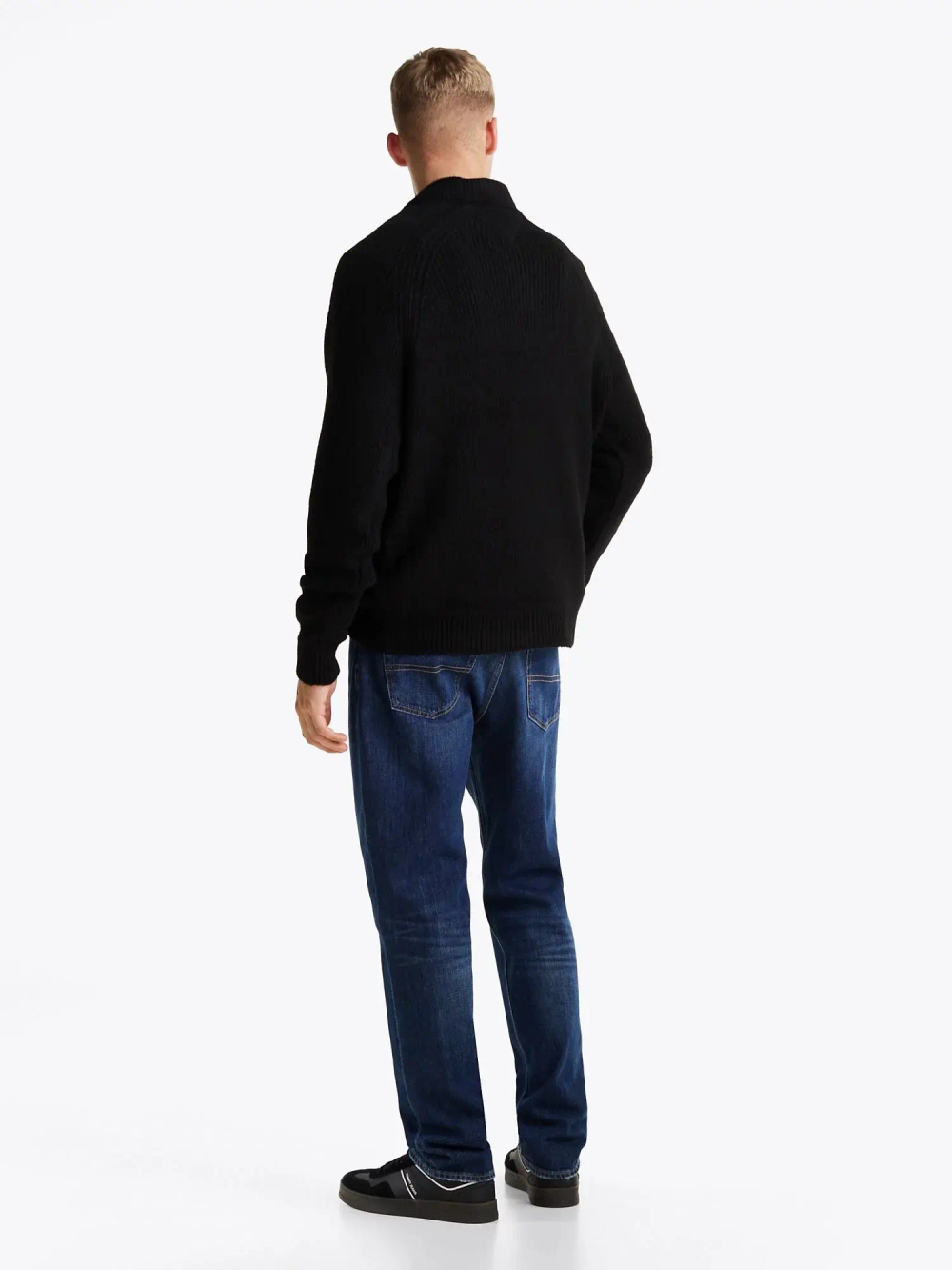 Свитер на молнии Tommy Jeans Quarter-Zip Raglan Black Melange
