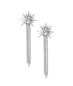 Серьги из серебра со вставками из выращенного бриллианта