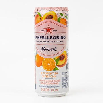 Напиток б/а газ. Сан Пеллегрино Моменти Клементин Персик, Италия