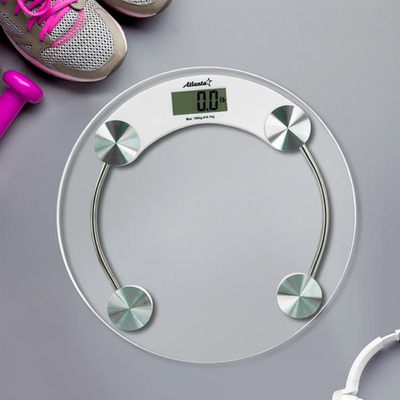 Весы напольные электронные до 180кг, стеклянный корпус ATH-6142 (white)