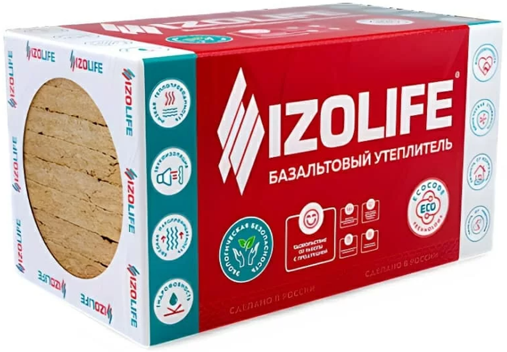 МинПлита Изолайф ФАС коттедж1200х600х100мм 3 плит 2,16м2 МинПлита Изолайф ФАС коттедж1200х600х100мм 3 плит 2,16м2