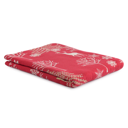 Плед из хлопка с новогодним рисунком winter fairytale из коллекции new year essential, 130х180 см