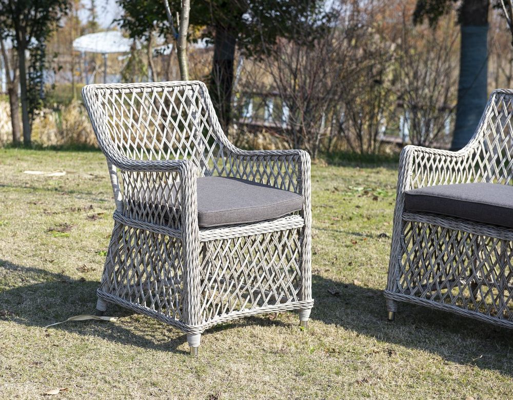 Латте, плетеное кресло из искусственного ротанга, цвет бежевый