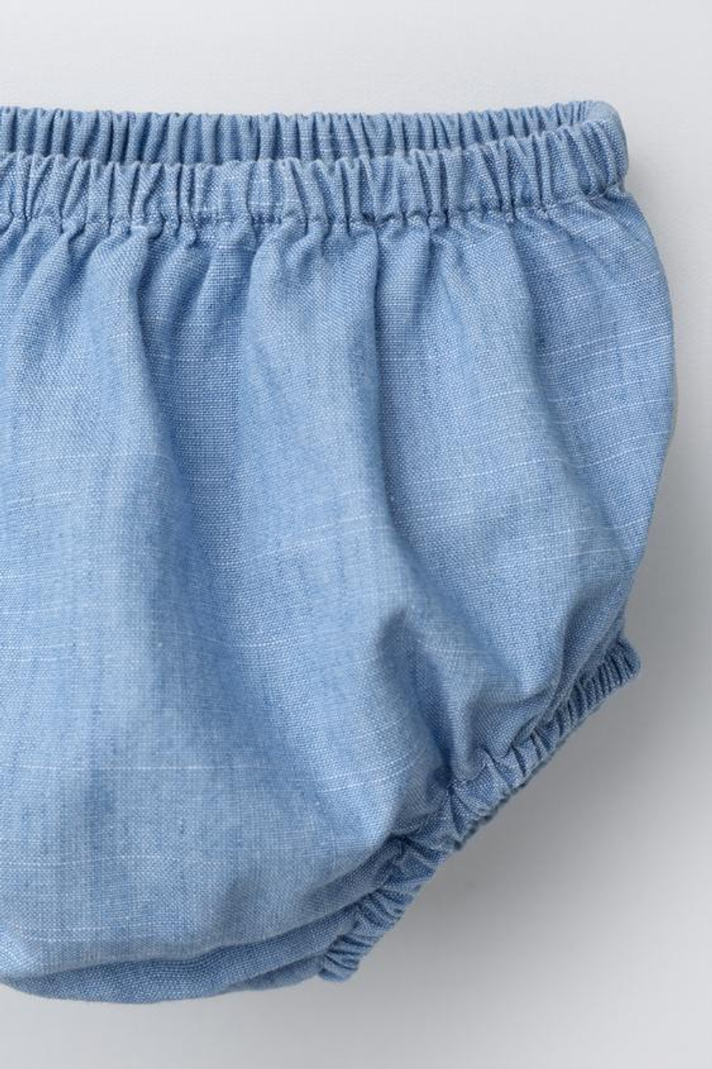 ZARA ДЖИНСОВОЕ ПЛАТЬЕ И ТРУСИКИ С ВЫШИВКОЙ, ВЫЦВЕТШИЙ СИНИЙ