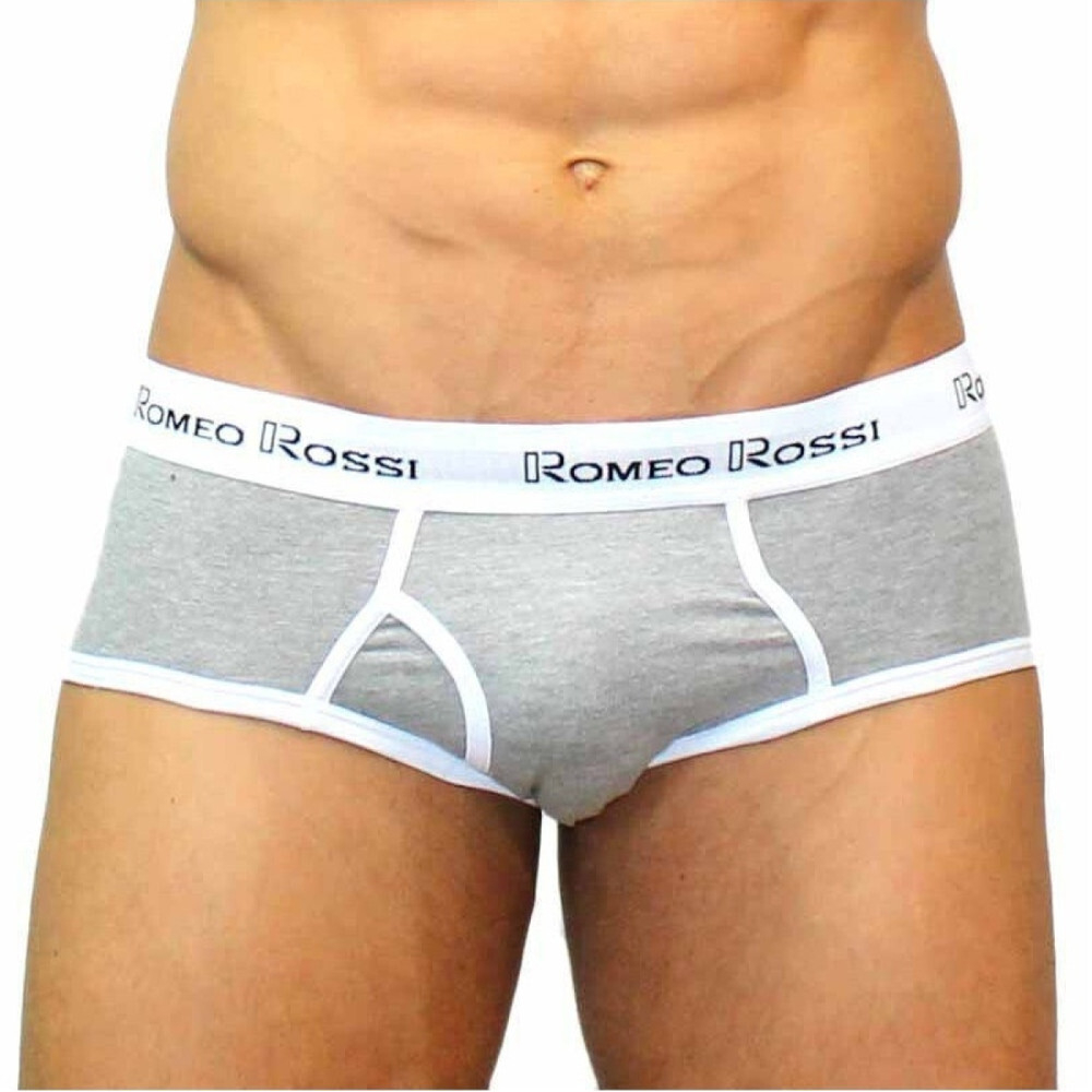 Мужские трусы брифы серые Romeo Rossi RR366-035 Набор из 5 штук +ПОДАРОК