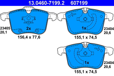 ATE - 13046071992-ATE - Brake Pad Set, disc brake