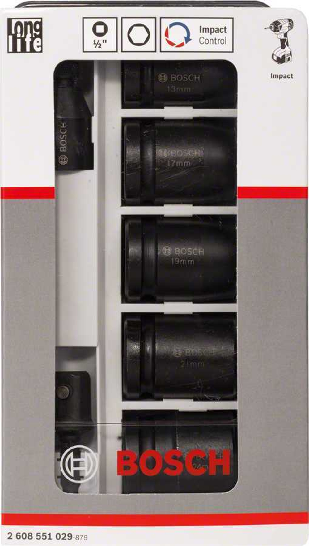 Набор торцевых головок, BOSCH, 13–24 мм 2608551029