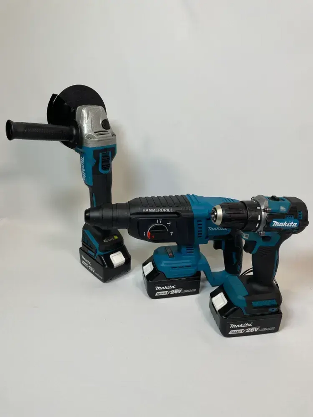 Набор электроинструментов аккумуляторных 3в1 26V перфоратор, шуруповерт и шлифовальная машина для дома и ремонта