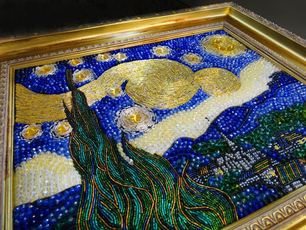 С-5 Набор для вышивания хрустальными камнями "Звездная ночь" Ван Гога