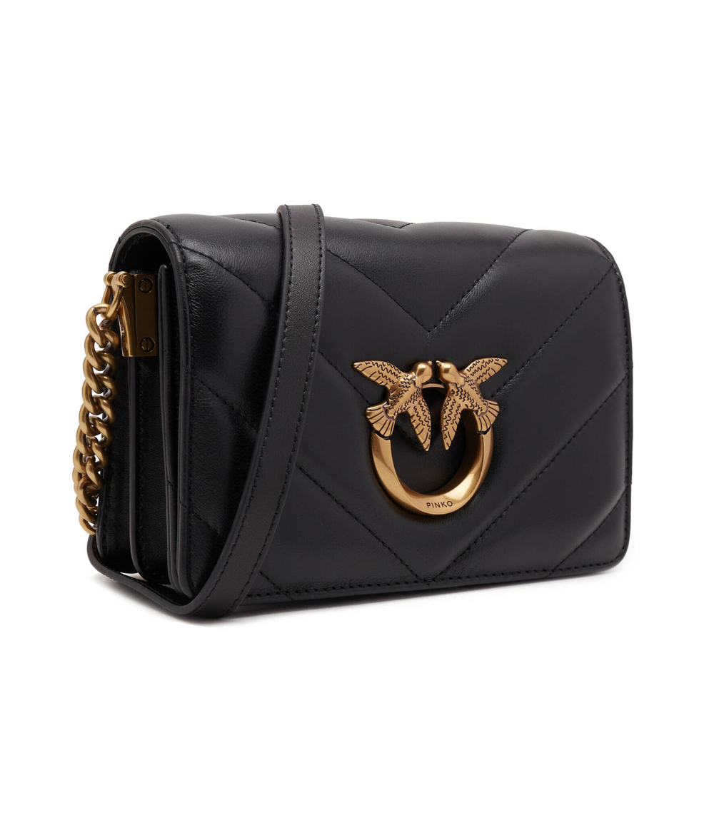 Кожаная сумка через плечо LOVE CLICK MINI SHEEP NAPPA BI Pinko - черный(100067 A136)
