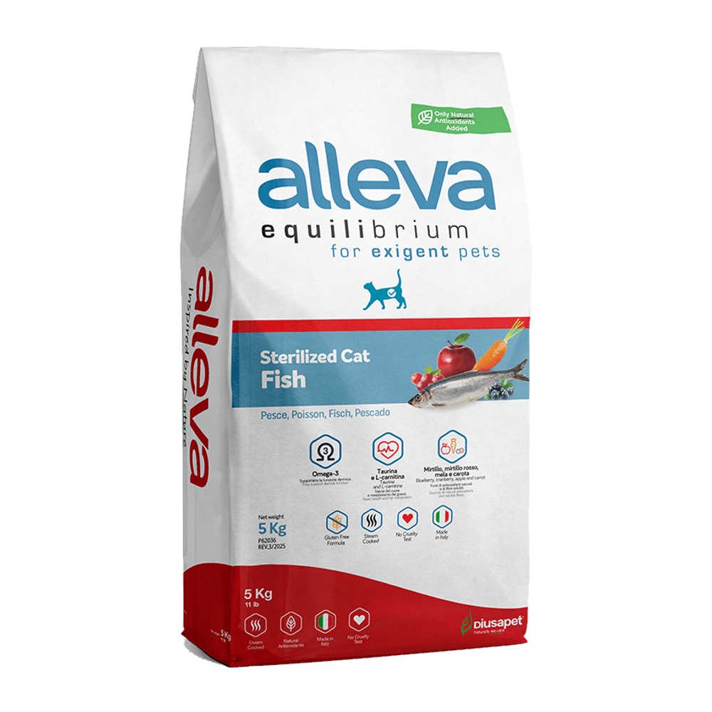 Сухой корм Alleva Equilibrium Fish Sterilized Cat для кастрированных котов и стерилизованных кошек с рыбой