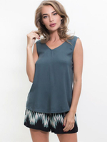 Легкий комплект из вискозы (Размер: XL) (Цвет: серый с чёрным)