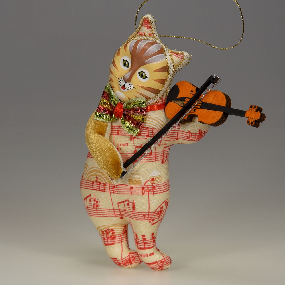 Ёлочная игрушка Кот со скрипкой