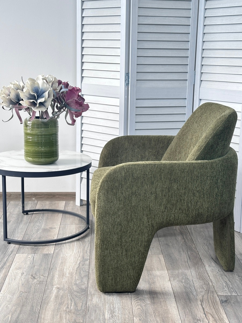 Кресло М-City DISAUR Куб (Cube) Ote Sea-360 Зеленый, ткань, каркас металл в тканевой обивке