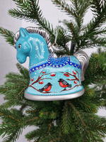 Лошадка- колокол ёлочная игрушка из фарфора