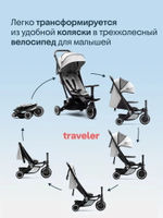 Трехколесный складной велосипед-коляска Smartrike Traveler Everest white