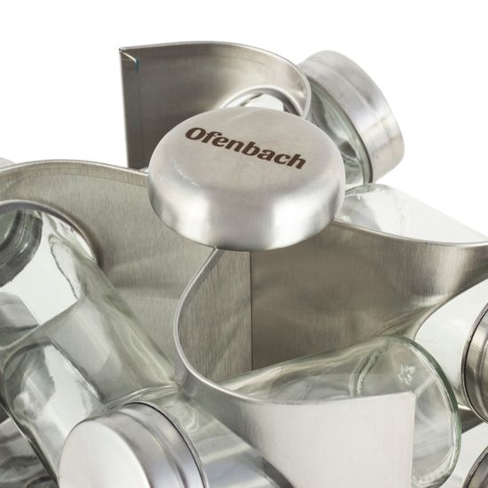 Набор ёмкостей для специй 16 шт. Ofenbach NB 101003 на круглой подставке из нержавеющей стали