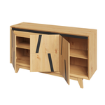 Тумба комод ALINA из дерева, цвет светлое дерево/ черный