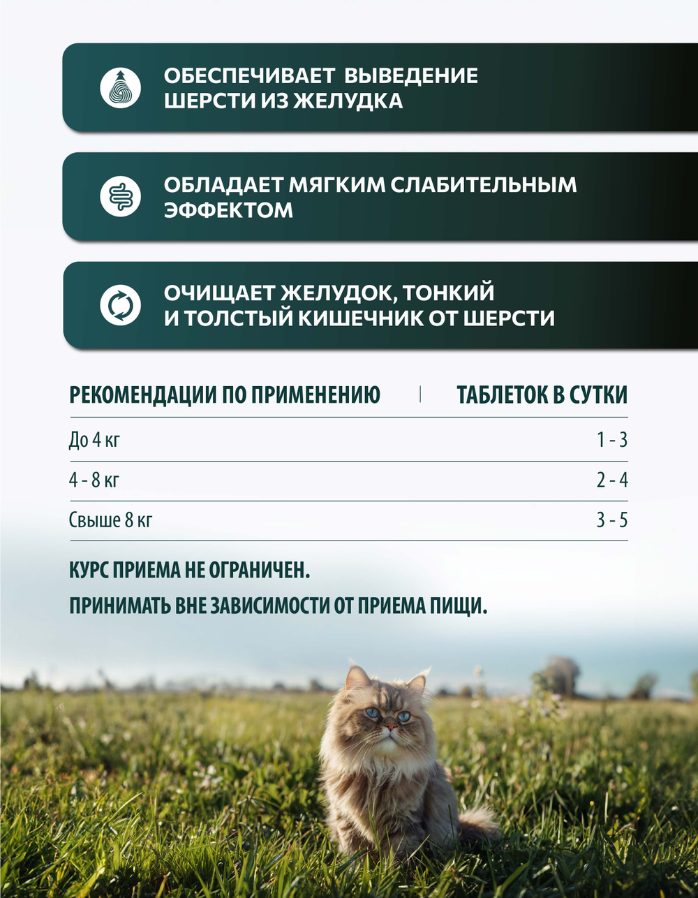 Vita+ мультивитаминное лакомство для кошек Для выведения шерсти из желудка, 90 таблеток