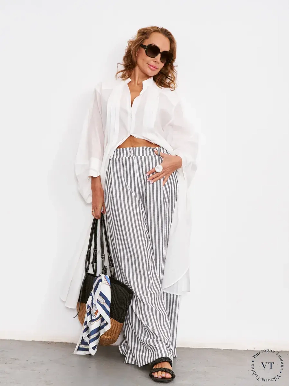 Брюки летние палаццо широкие