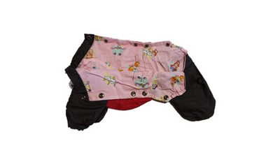 Комбинезон,  утепленный байкой 20 девочка (обхват груди 35 - 40) темно красный - черный