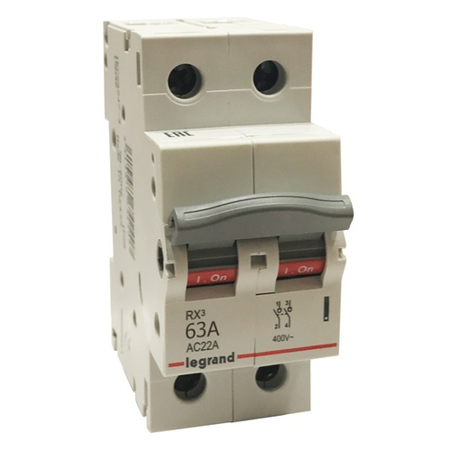 Рубильник модульный RX3 2П 63А однофазный Legrand (выключатель нагрузки) 419408