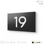 Табличка с номером 19 на дверь квартиры, для офиса, кабинета, аудитории, склада, черная 120х70 мм, Айдентика Технолоджи