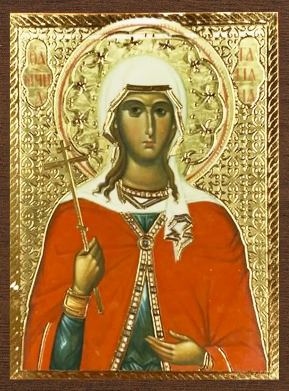 Икона "Татиана Римская" 4х6 на МДФ-6