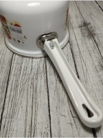 Ковш 1,5 литра эмалированный с крышкой Анютины глазки