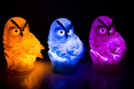 Ночник Сова 12см 4 цвета микс кор
