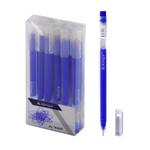 Ручка гелевая Alingar, "Round", 0,5 мм, синяя, игольчатый наконечник, круглый прозрачный пластиковй корпус, ПВХ упаковка