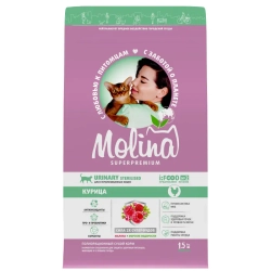 MOLINA Сухой корм для стерилизованных кошек, профилактика МКБ с курицей 1,5 кг