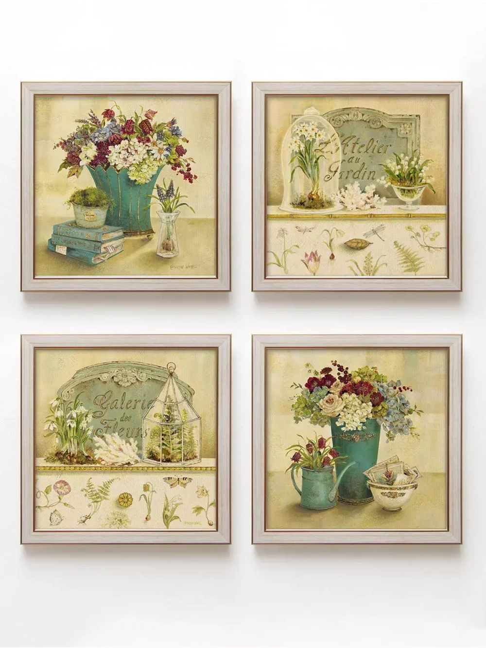 Картины на стену интерьерная на холсте 4 шт, 23*23 см