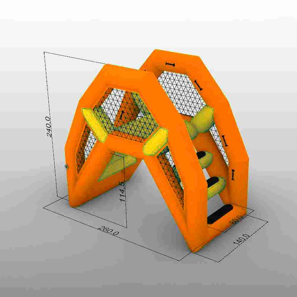Надувная мини-лестница для бассейна из ПВХ, оранжевый, 2,6*1,4*2,4 м