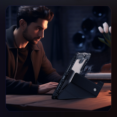 Чехол книжка от Nillkin для Apple iPad Pro 13 с 2024 года, серия Bumper Pro Case-Multi Angle Folding Style, многофункциональный складной стиль