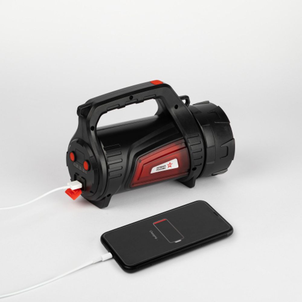 Светодиодный фонарь АРМИЯ РОССИИ PA-702 Шмель прожекторный аккумуляторный красный маяк боковой свет powerpank | Прожекторные фонари