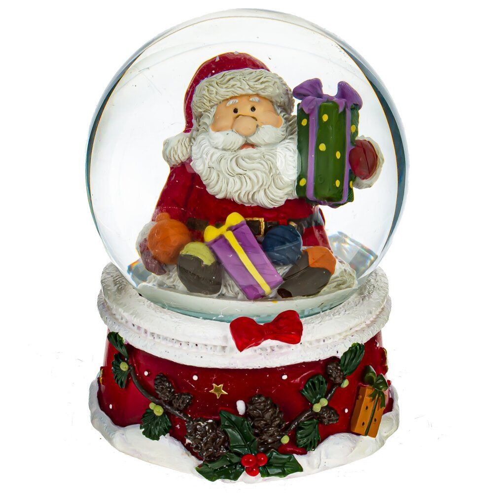 GAEM Фигурка декор в стекл шаре "Санта/Олень", D7 см, L7 W7 H8,5 см, 2в.
