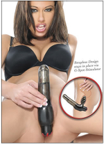 Безремневой страпон с вагинальной пробкой и вибратором