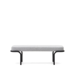 Compo Скамья из серой ткани и черного металла 130 см