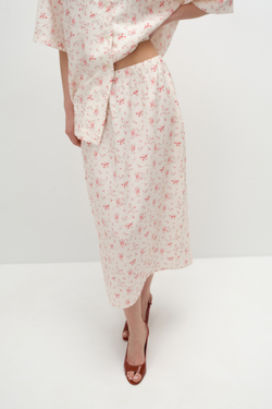 Юбка прямая в цветы