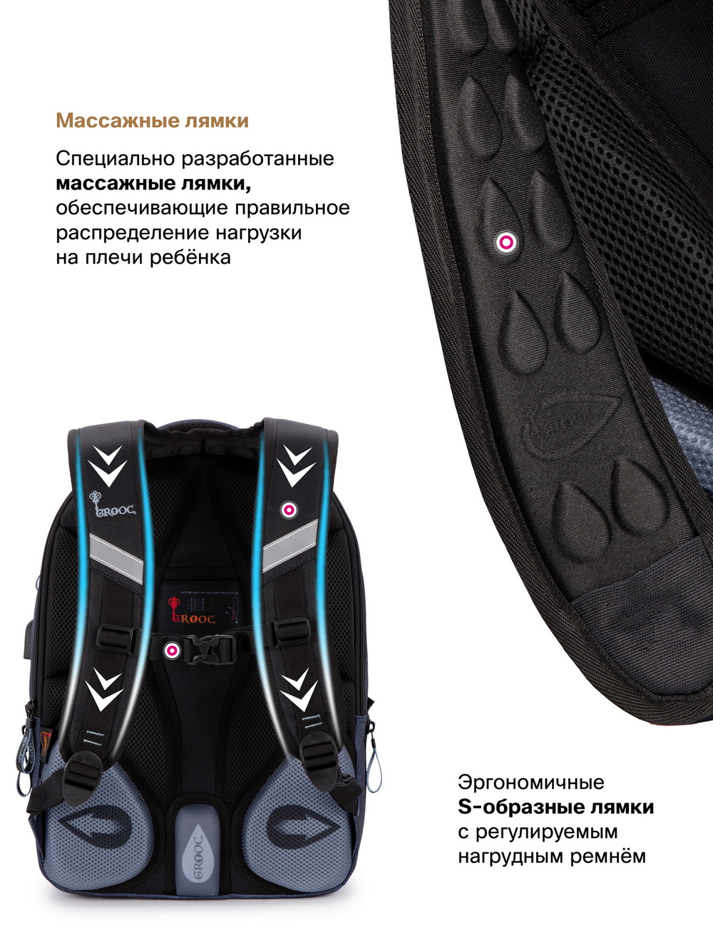 Рюкзак GROOC 14-058 + мешок + сумка-пенал