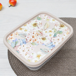 Контейнер для продуктов 1,5л прямоугольный с декором (бежевый)