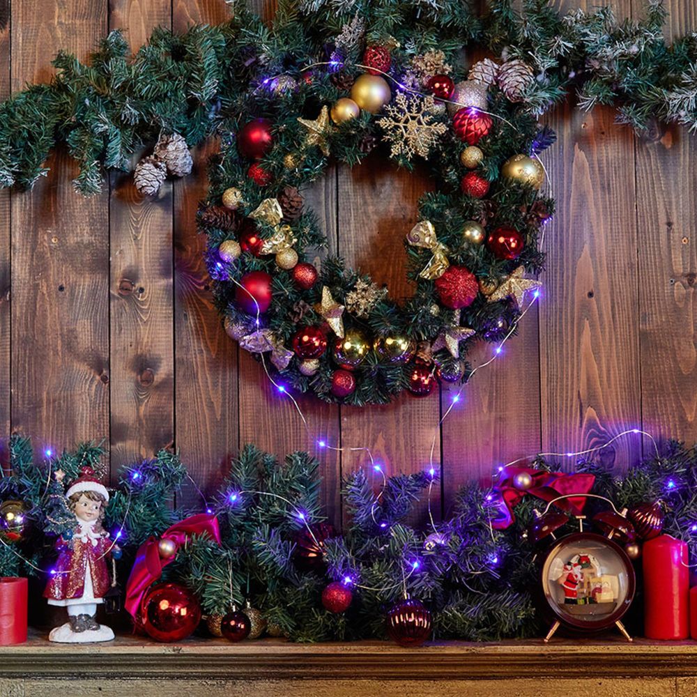 ULD-S0500-050-SCB-2AA PURPLE IP20 DEW Гирлянда светодиодная на батарейках 2AA не в-к. Роса. 5м. 50 светодиодов. Фиолетовый свет. Провод медный. TM Uniel