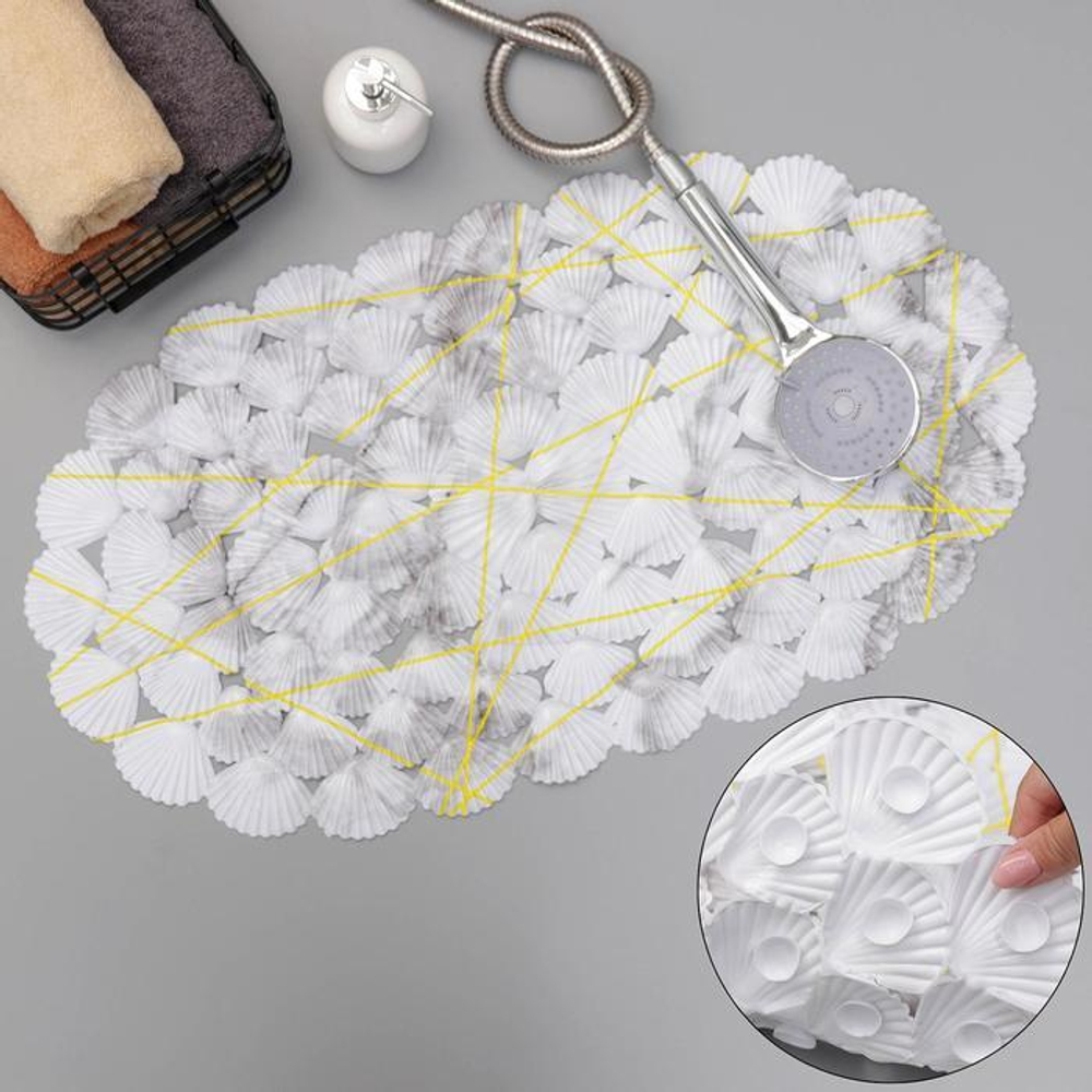 6850625 SPA-коврик для ванны на присосках SAVANNA «Мрамор», 37×68 см, цвет серый